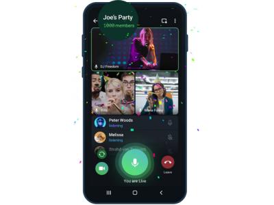 Telegram Update Adds Group Calls with 1000 Viewers, Video Playback Speed Controls, and More