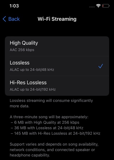 How to Play Lossless Audio in Apple Music on iPhone and iPad - 58