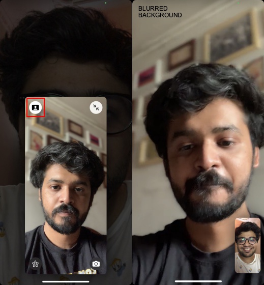 احصل على وضع FaceTime Portrait