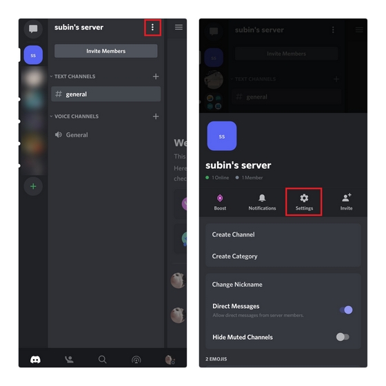 discord settings mobile