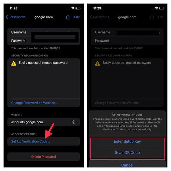 ios 15 settings to enable password authenticator
