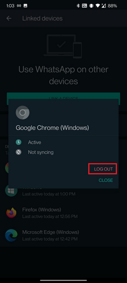 log out whatsapp multi-device