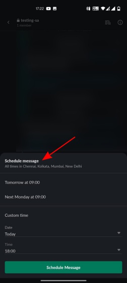 schedule messages slack