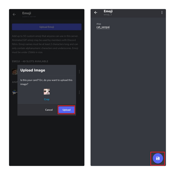 установить псевдоним Discord Mobile