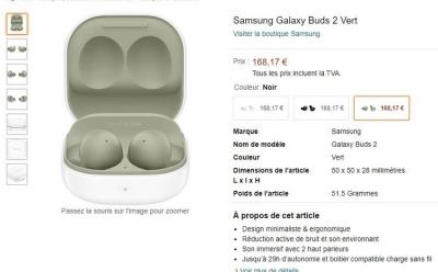 Amazon France Reveals Official Details of the Galaxy Buds 2 Ahead of Launch