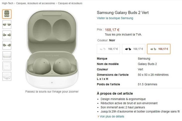 Amazon France Reveals Official Details of the Galaxy Buds 2 Ahead of Launch