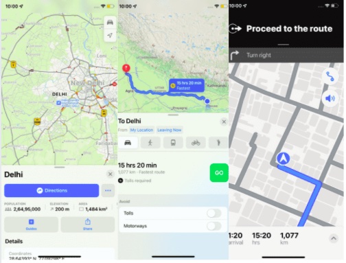 Apple Maps navigation