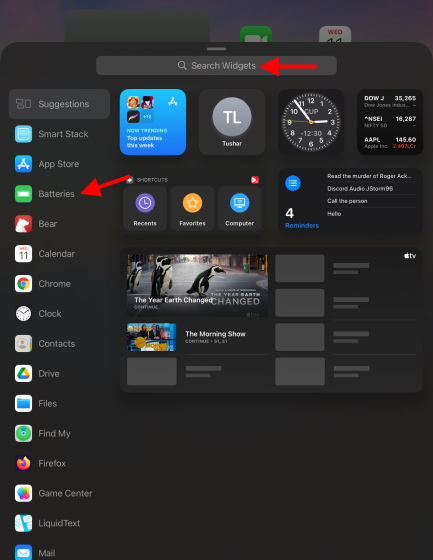 Screenshots of all widgets available in iPadOS 15.
