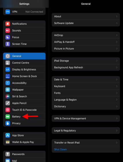 ipad battery health settings