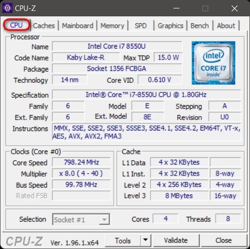 CPU-Z Check Hardware Specs and Configuration of Windows 11 PC