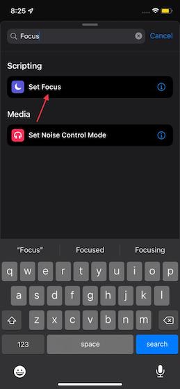 Choose Set Focus option