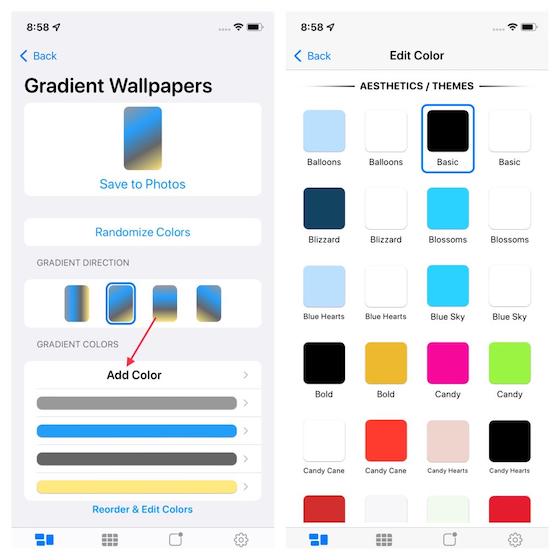 Customize gradient wallpaper in Widgetsmith