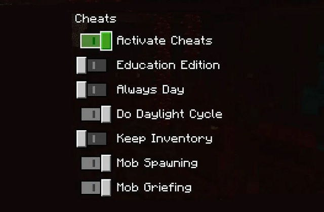 Enable Cheats in Minecraft Bedrock