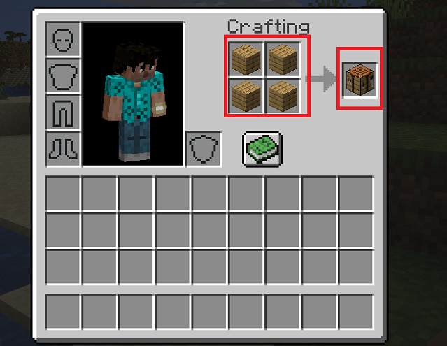 minecraft crafting table recipe