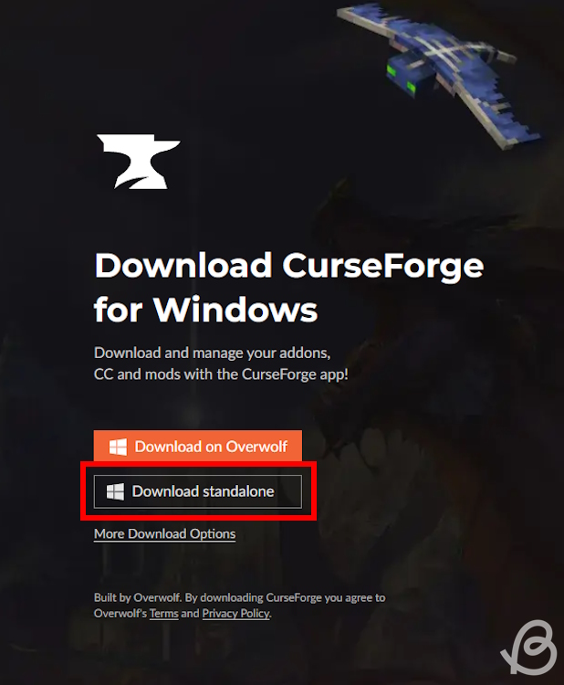 Click on Download Standalone to start the Forge download