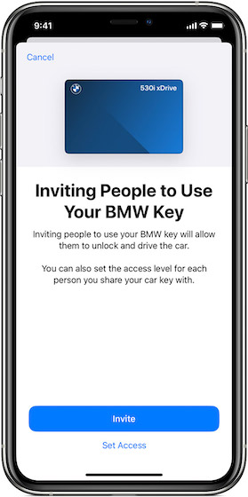 Invite People to use car key
