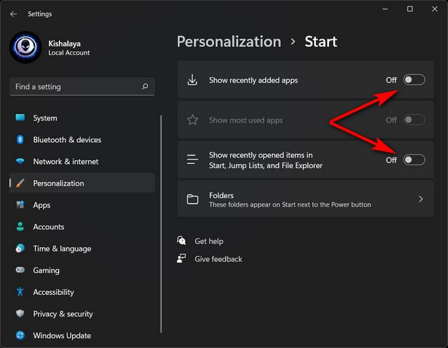 How to Remove  Recommended  Section from Windows 11 Start Menu - 79