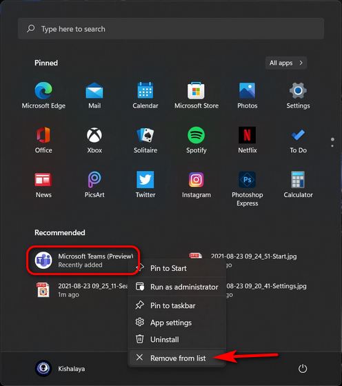 Remove the Recommended Section From Windows 11 Start Menu