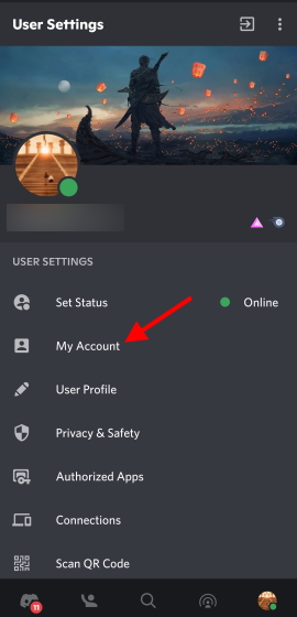 discord profile my account