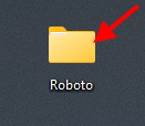 Font folder on the desktop