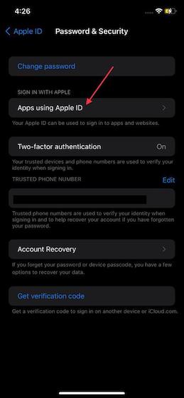 Apps using Apple ID option