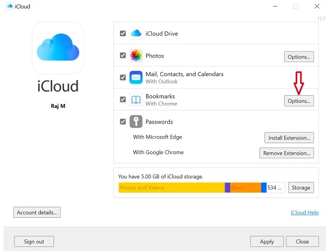 Lesezeichen in der iCloud-App unter Windows verwalten