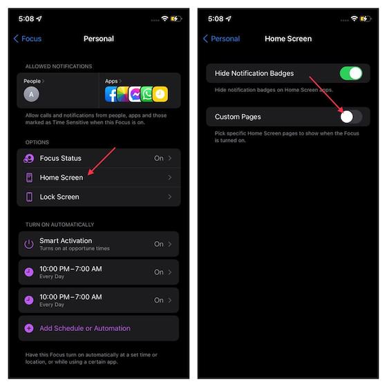 How to Create and Use Custom Home Screen in Focus on iOS 15 - 6