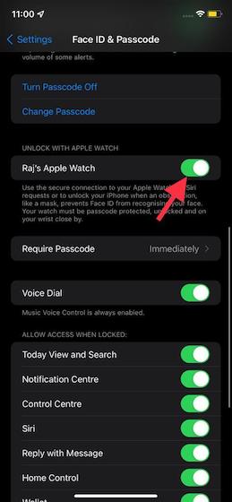 افتح قفل iPhone باستخدام Apple Watch