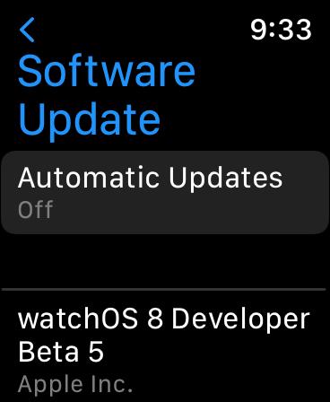 Software update for Apple Watch
