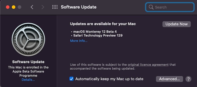 Software update for mac