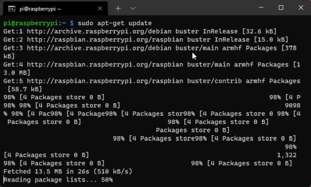 cant sudo apt get update raspberry pi