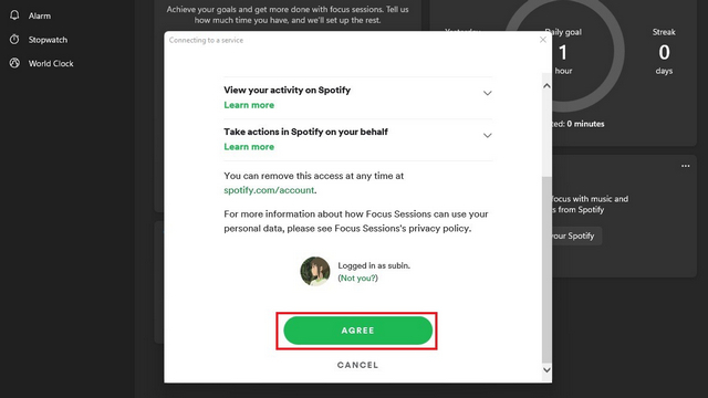 agree spotify integration