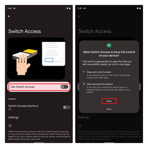 allow switch access control