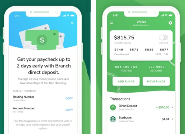 branch cash advance app like dave