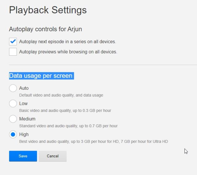 playback settings