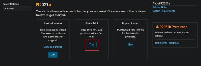 trial matlab