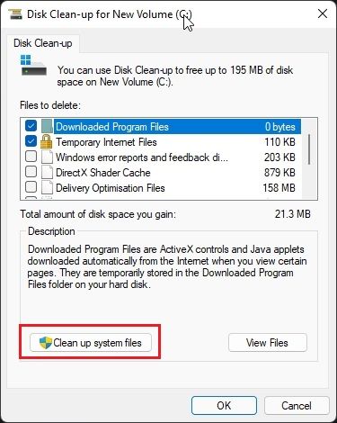 Очистка диска в Windows 11