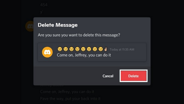 confirm Delete Discord Messages