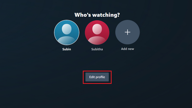 edit profile prime video