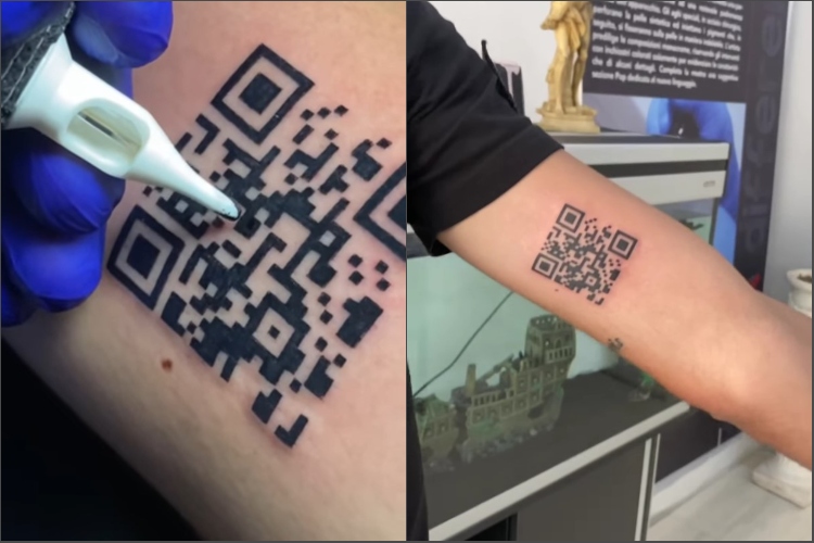 Italian Guy Gets a QR-Code Tattoo for His COVID-19 Vaccination Certificate
