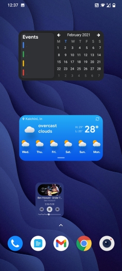 Android 12 widgets installed with NeXt