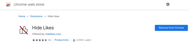 hide likes extension chrome