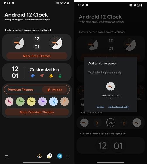 Android 12 Clock Widgets