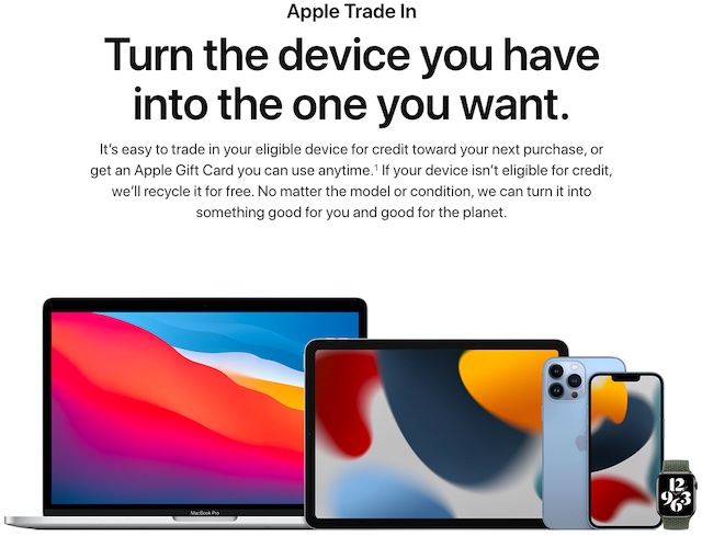 Trade-in Your Apple Devices For An Apple Gift Card