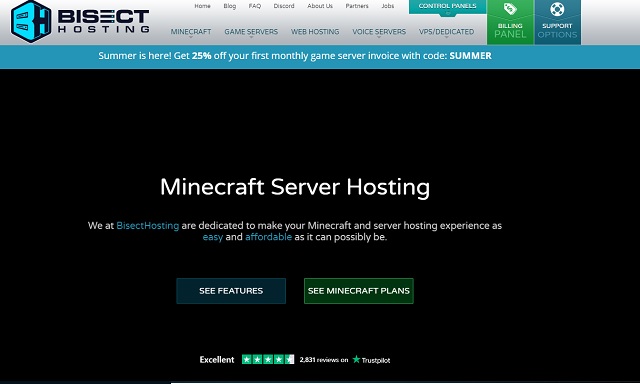 Bisect Hosting Homepage
