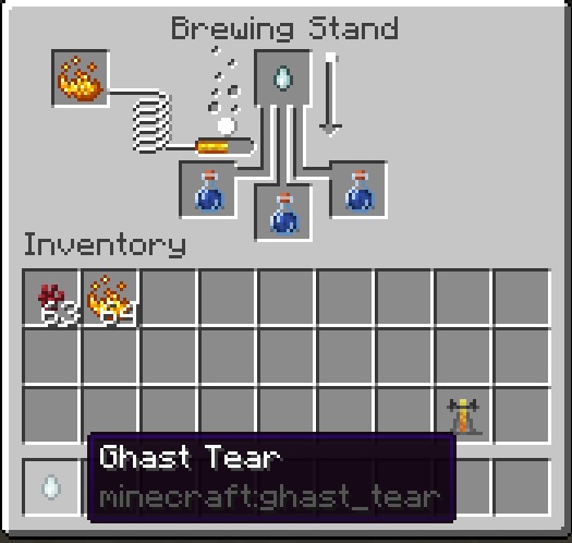 Brewing Ghast Tears in Brewing Stand