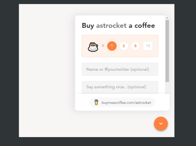 buy me a coffee notion widget