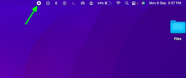 Click on the stop recording button