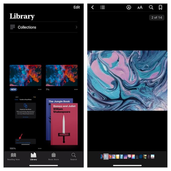 Convert photos into PDF using Apple Books app on iPhone and iPad 