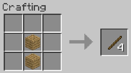 Crafting Sticks in Minecraft